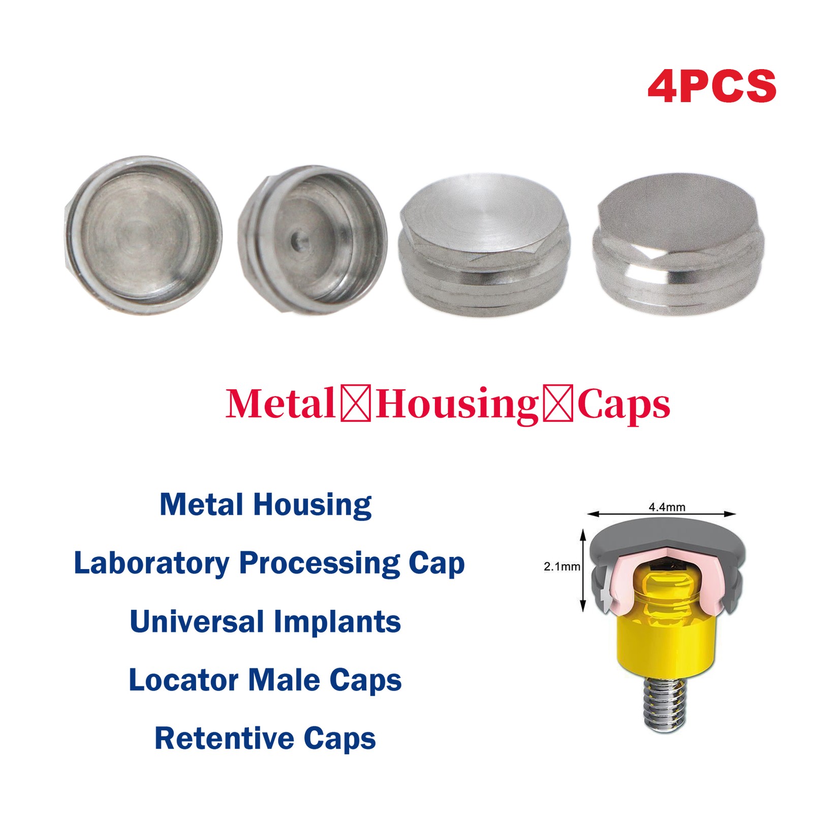 Fit Zest Locator Abutment & Male Processing Caps Hiossen Straumann Nobel Zimmer