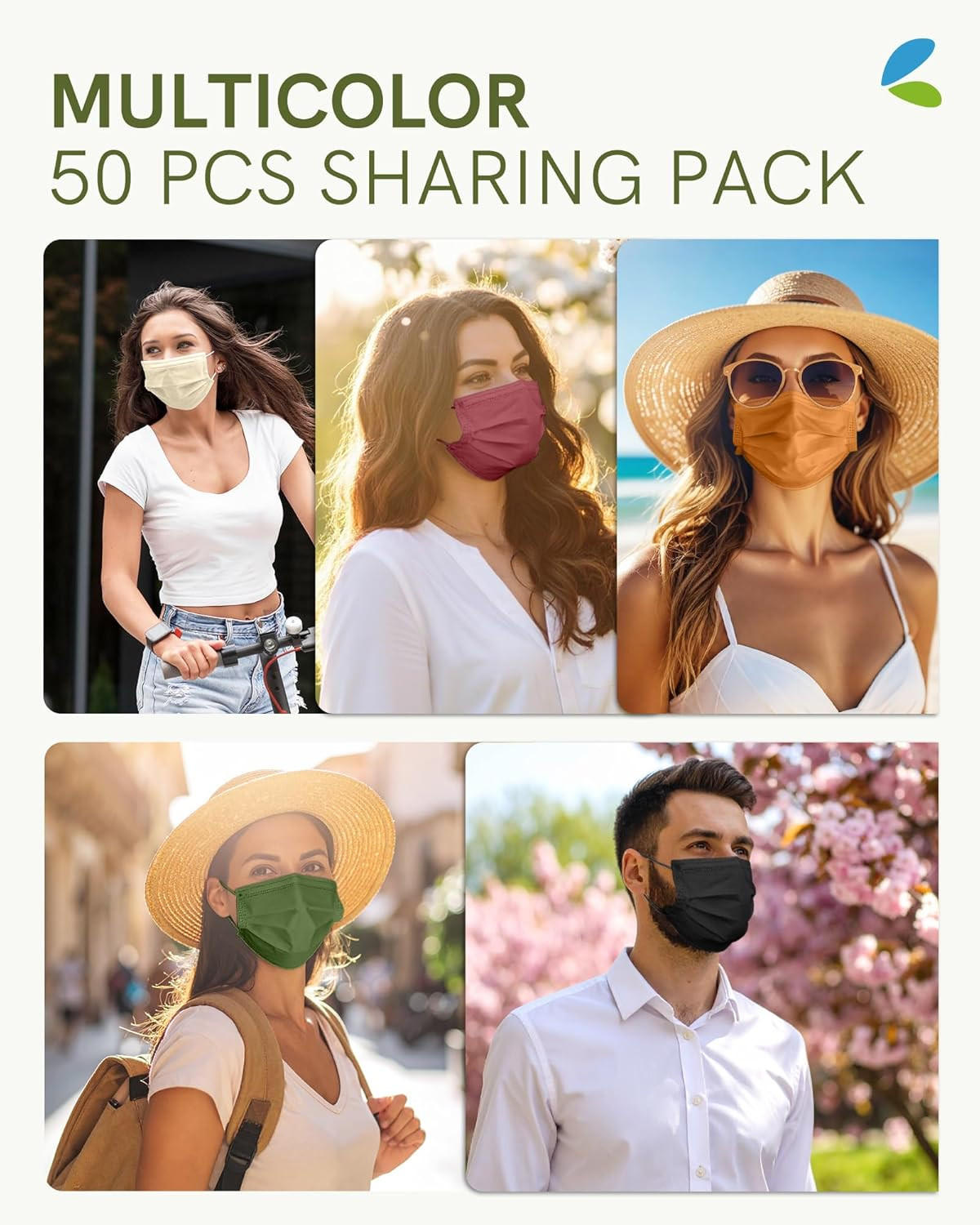 Fricare Face Masks Disposable for Adults, 4 Ply ASTM Level 3, Individually Wrapp
