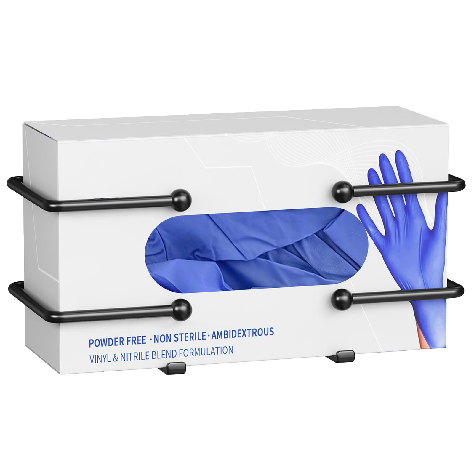 Glove Box Dispenser Wall Mount: Black Holder Organizer for Small,