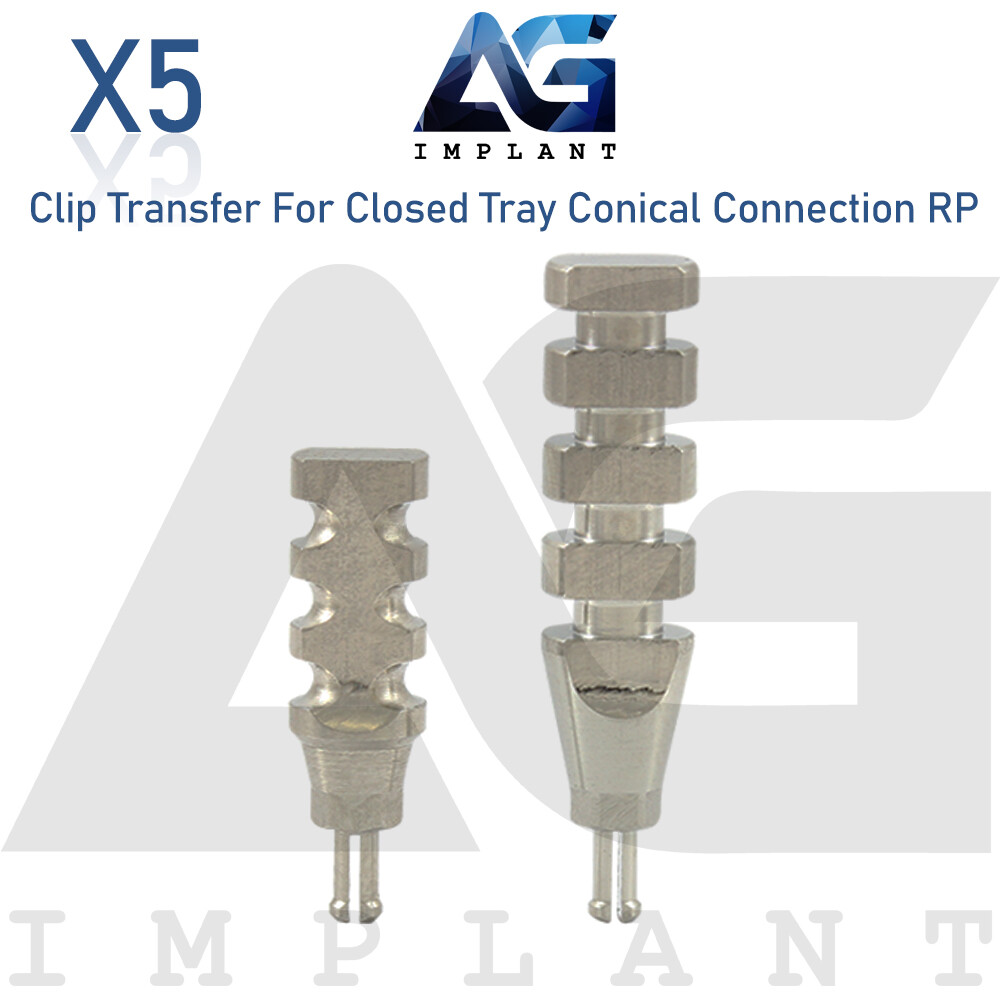 5 Dental Closed Tray Clip Transfer Impression Coping Conical RP Hex 2.65mm