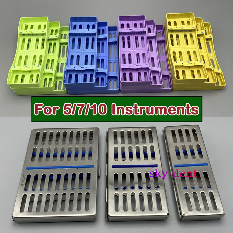 Plastic Dental Autoclave Sterilization Cassette Rack Box Tray For 5 Instruments