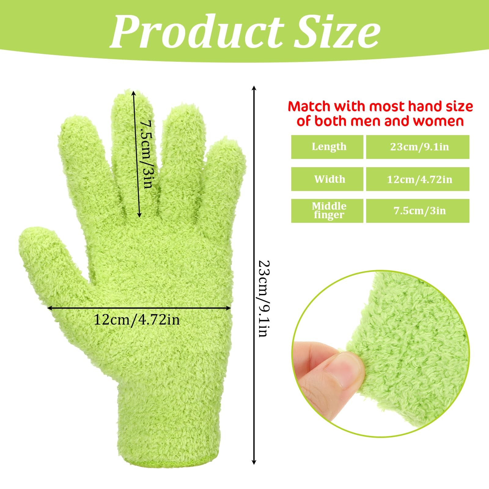 Microfiber Gloves for Plants Dusting Cleaning, Reusable Washable Cleaning Glo…
