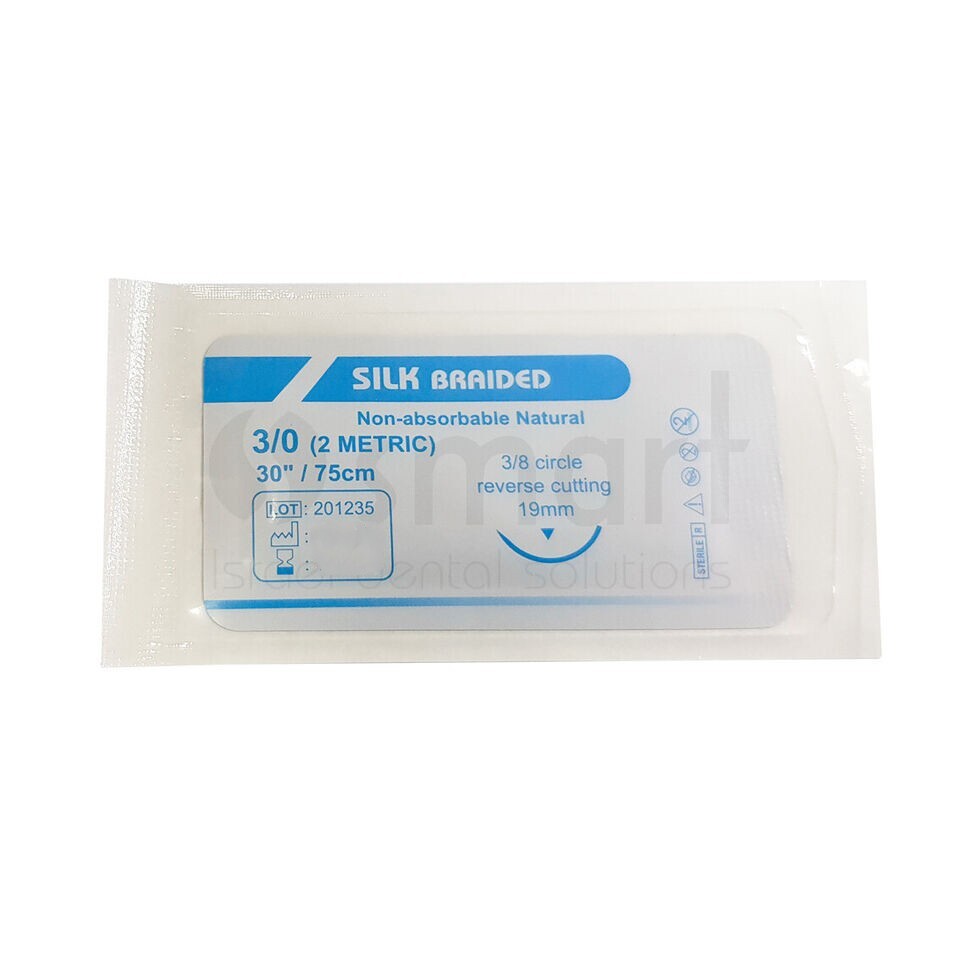 LOT x 3 Dental and Veterinary Non Absorbable stitch SILK 3/0 box 12 pcs