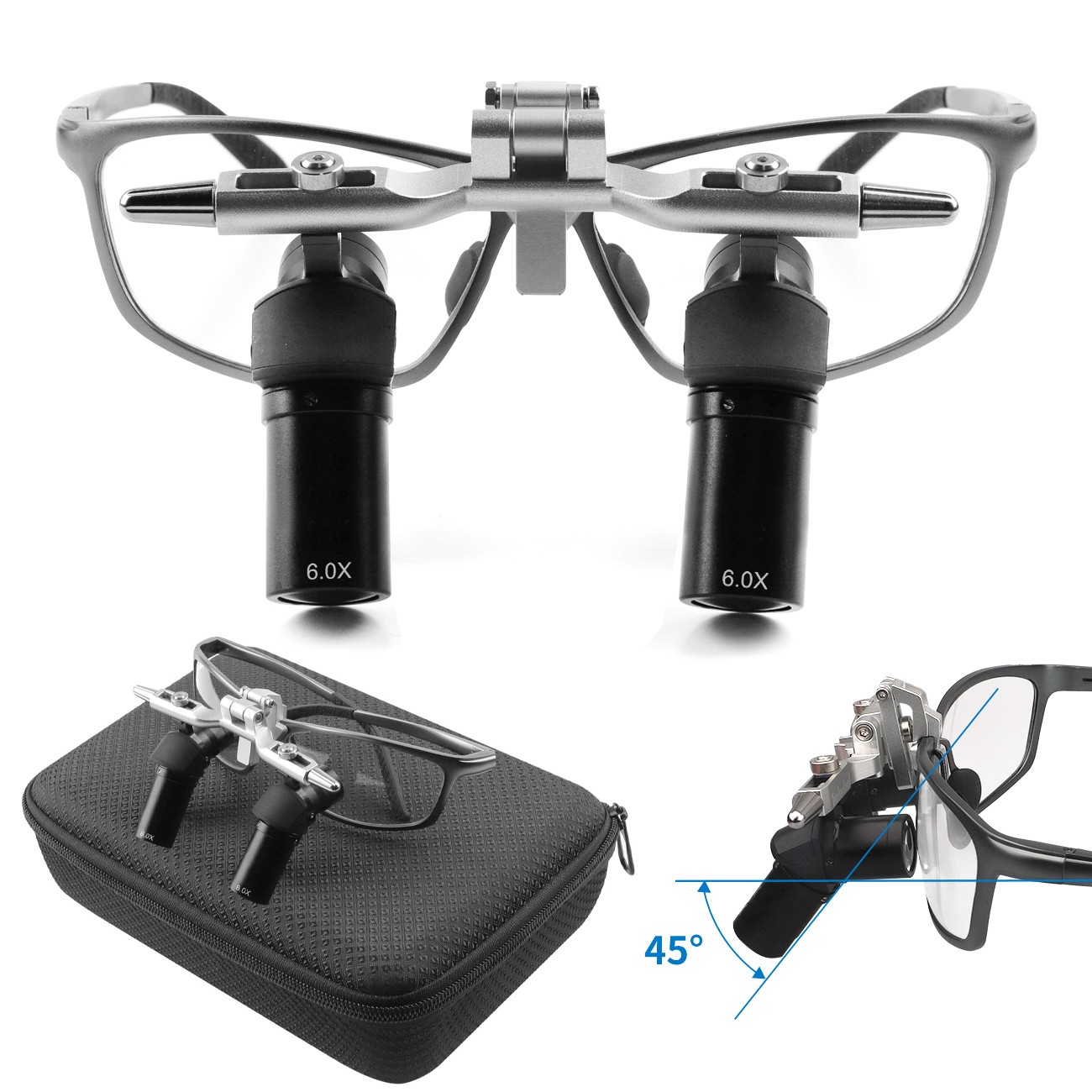 6.0X Dental Surgery Magnifier Binocular Ergo Loupe Magnifying Optical Glass ENT