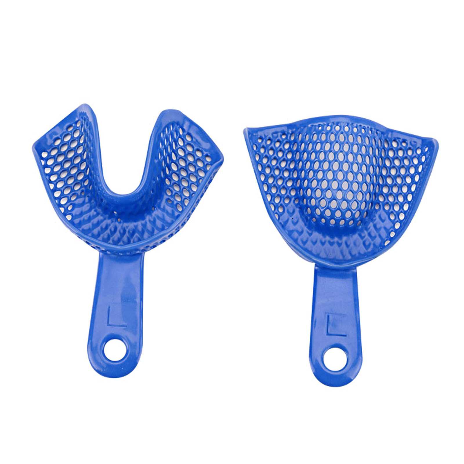 2Pcs Dental Impression Trays Plastic-Steel Denture Autoclavable Upper + Lower