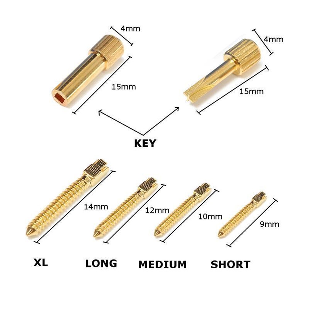 120/240PCS Dental Screw Post Authentic Complete Kit Gold 2 Key Wrench Tool