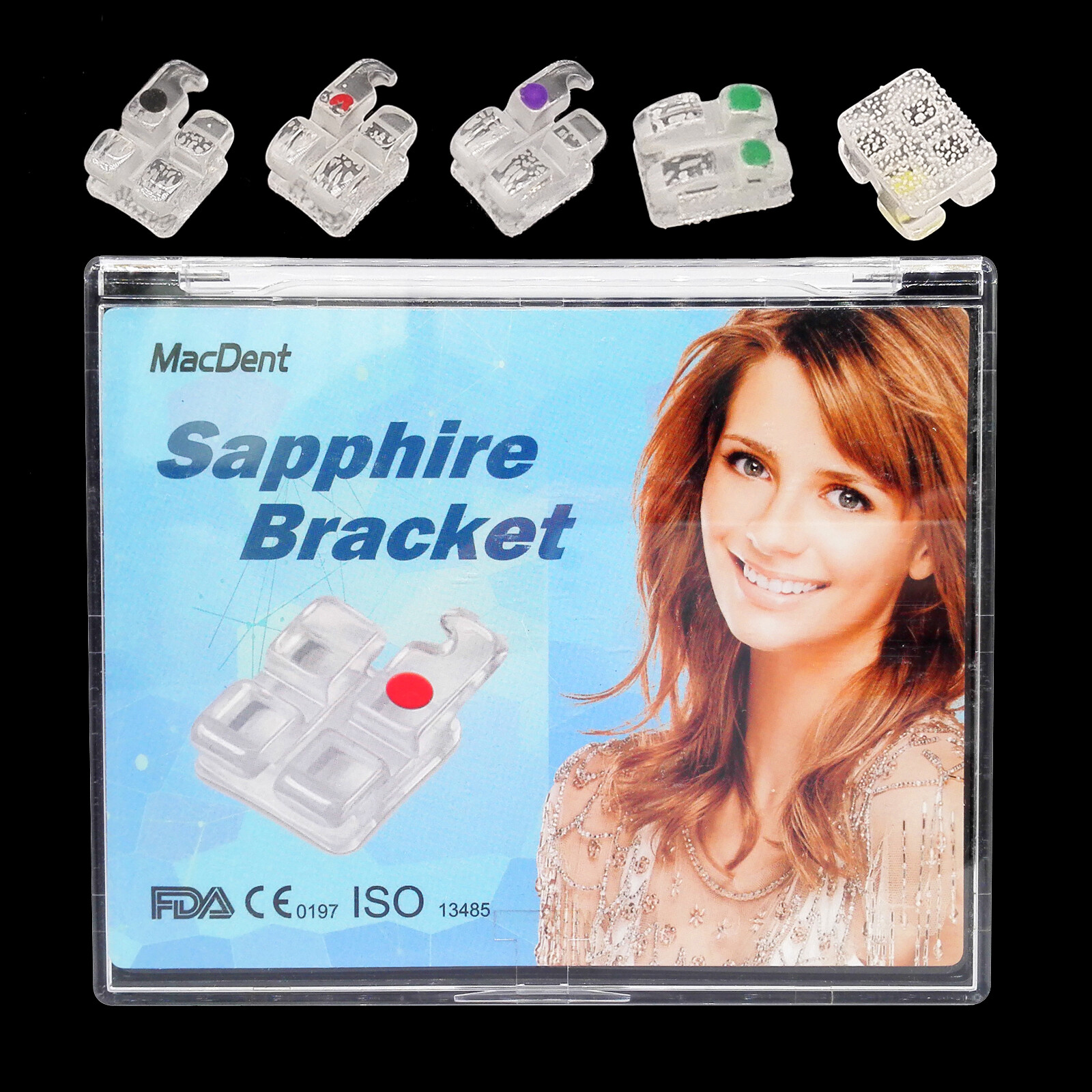Orthodontic Self Ligating Brackets Ceramic Sapphire brace RothMBT 022»3/345Hook