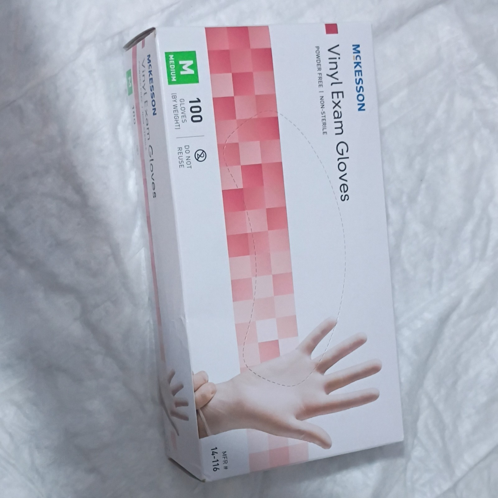McKesson Vinyl Exam Gloves Medium Powder-Free 100 Count