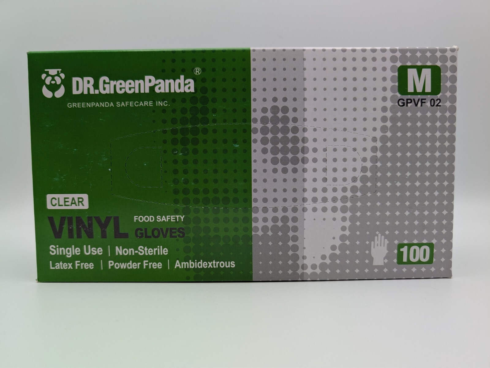 Dr.GreenPanda GPVF-02 MEDIUM 100pcs CLEAR VINYL FOOD SAFETY GLOVES KITCHEN PREP