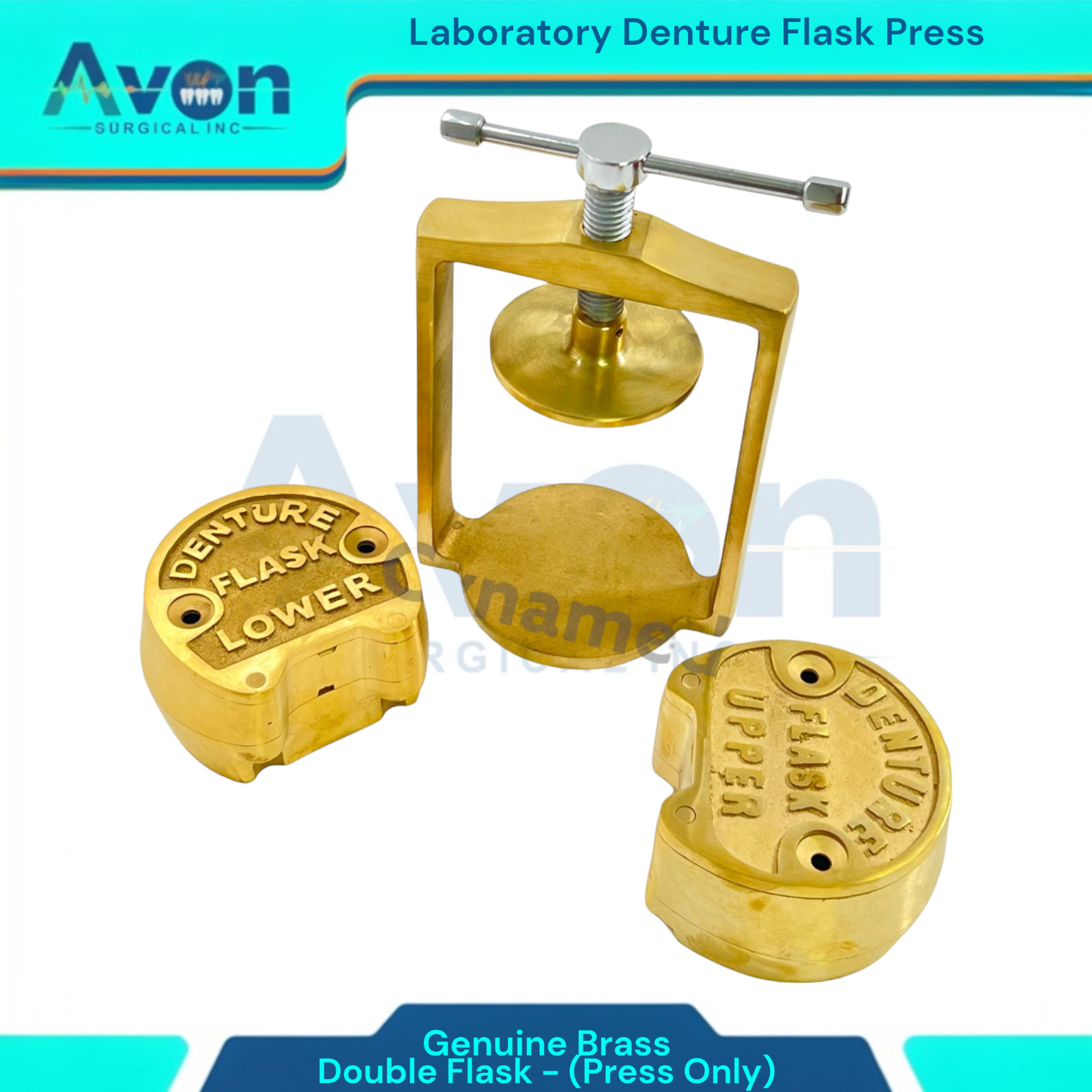 Double Flask Denture Press Bronze Brass | Laboratory Denture Press