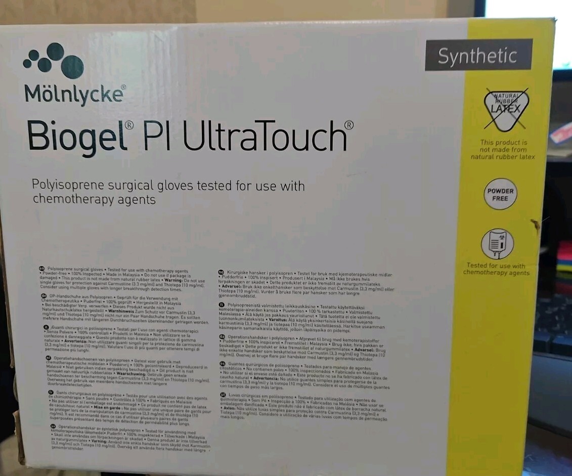 50-Pairs* 41185 Molnlycke Biogel PI UltraTouch PF SIZE 8.5 Surgical Gloves X2026
