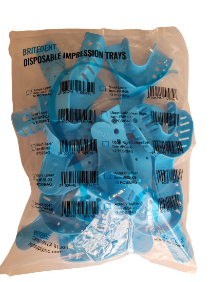 Disposable Perforated Dental Impression Trays. All Sizes available (12 pcs/bag)