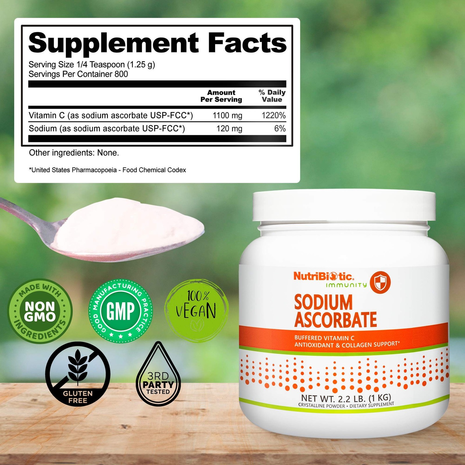 NutriBiotic – Sodium Ascorbate Buffered Vitamin C Powder, 2.2 Lb | Vegan, Non…
