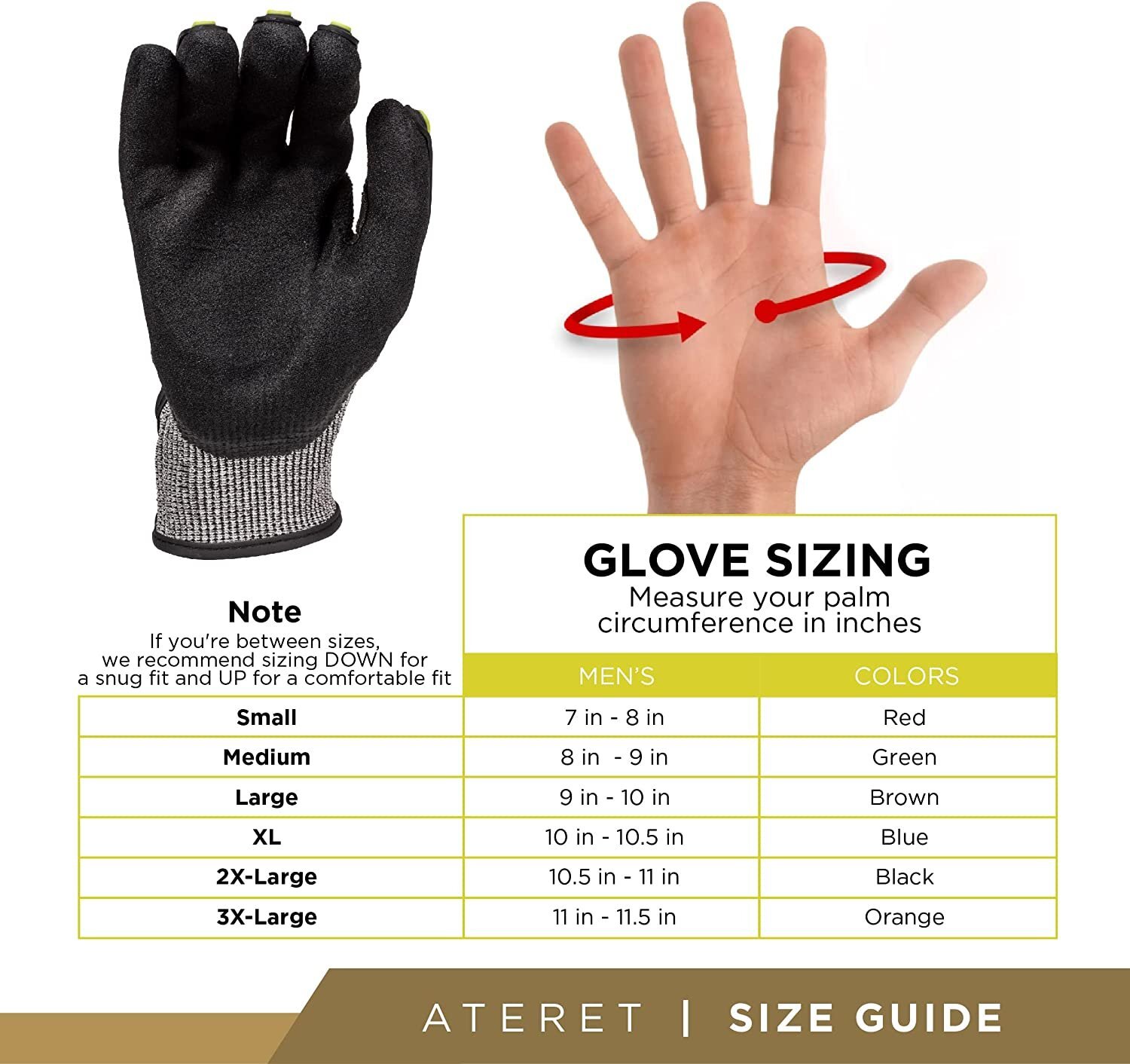 ATERET General Utility Work Gloves, Cut & Impact Protection, Lightweight &…