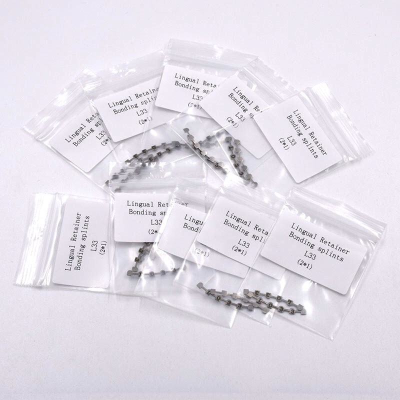 2 Pcs/Pack Dental Orthodontic Lingual Retainer Splits Wire Mesh Base Backing #33