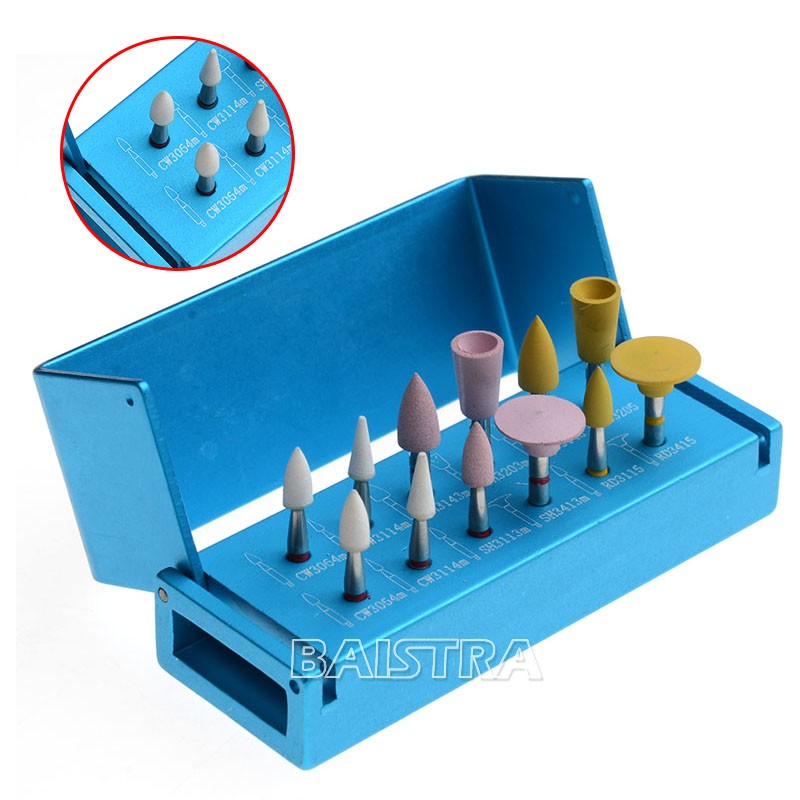 AZDENT Dental Porcelain Polishing Kit for Low Speed Contra Angle Handpiece 12pcs