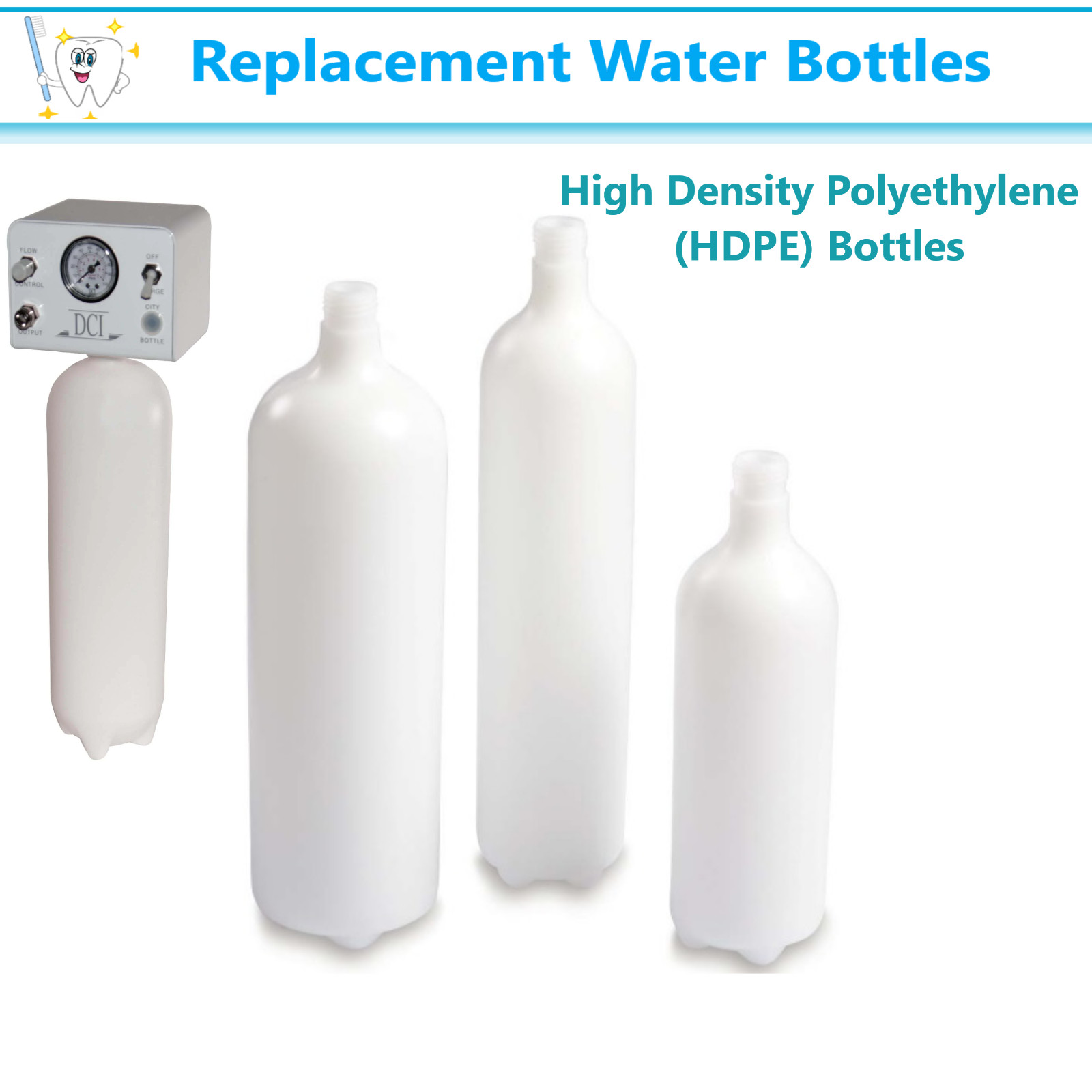 Self Contained Dental High Pressure Water Bottle System Large DCI Type 1L, 2L