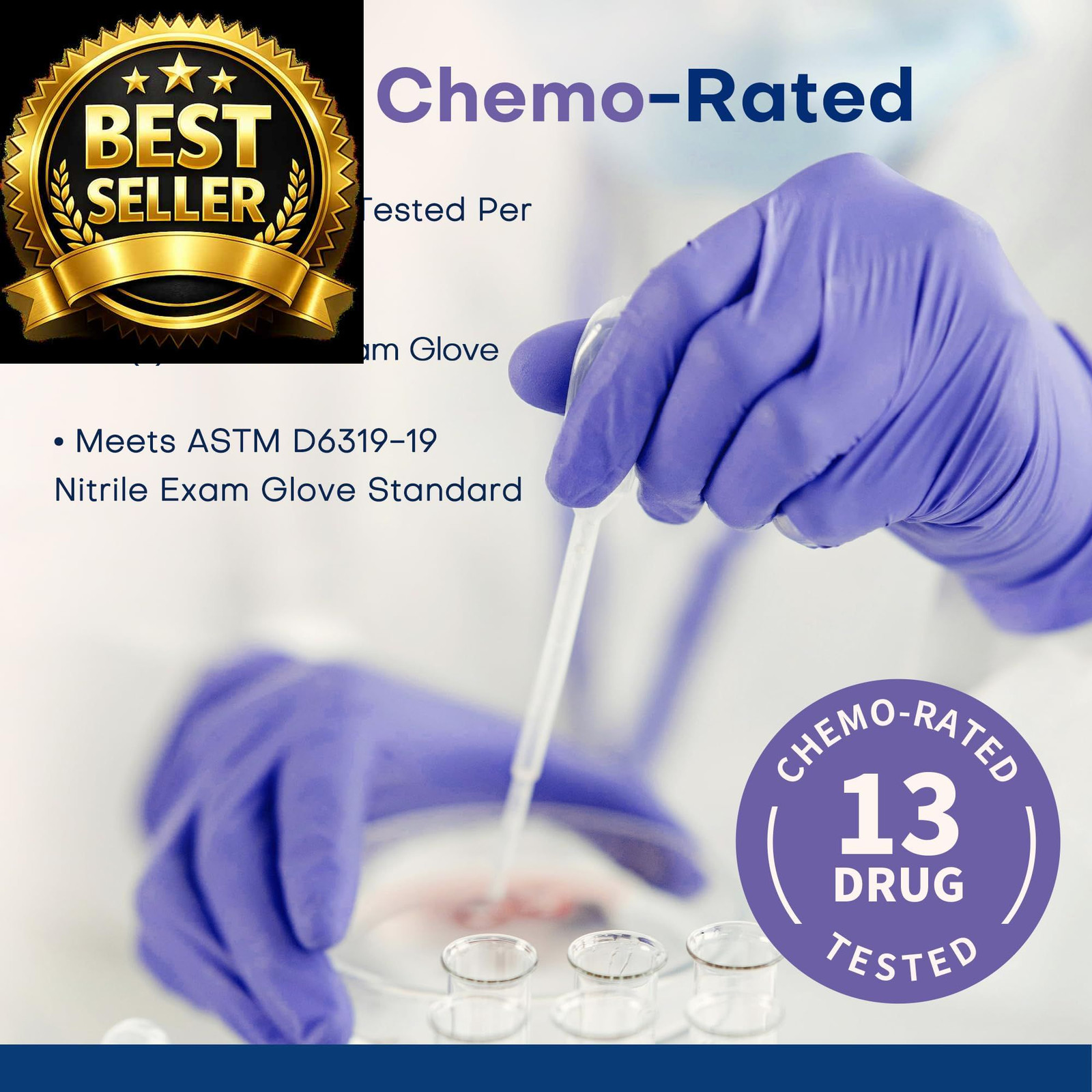 Supmedic Nitrile Exam Gloves, 3.5 Mil Medium, Medium (Blue Violet)