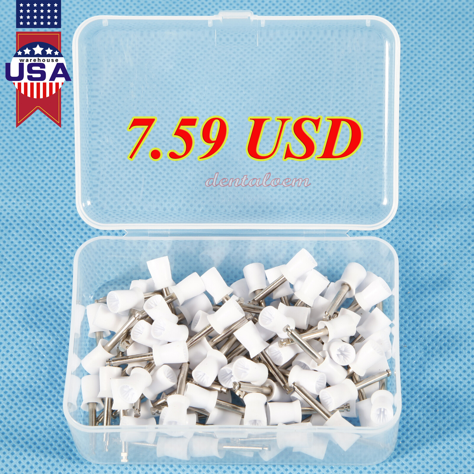 100pcs Dental Tooth Prophy Polishing Cups Latch Type Rubber Polish Polisher US