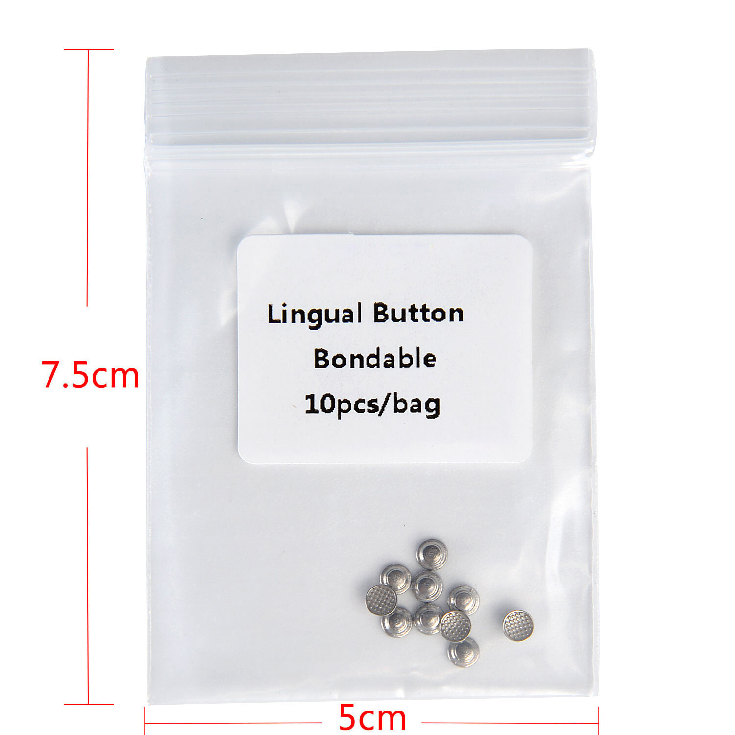 100 piezas Botones Linguales de Ortodoncia Dental Redonda Bondable mono Metal