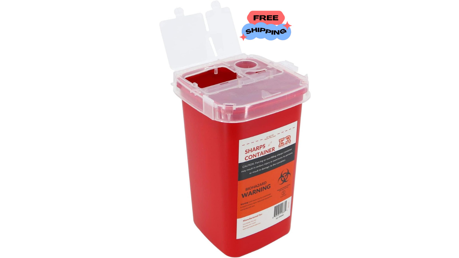 Ever Ready EVR202 Sharps Container Waste Disposal 1 Quarts / 32oz – RED