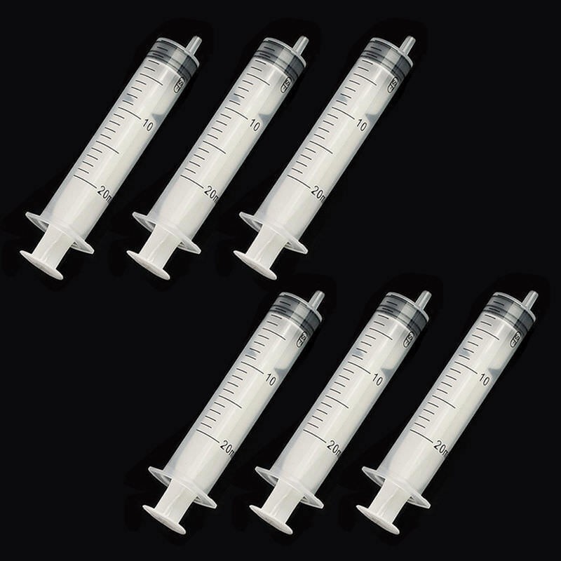 6pcs 20ML 20CC Plastic Hydroponics Nutrient Measuring Disposal Syringe New