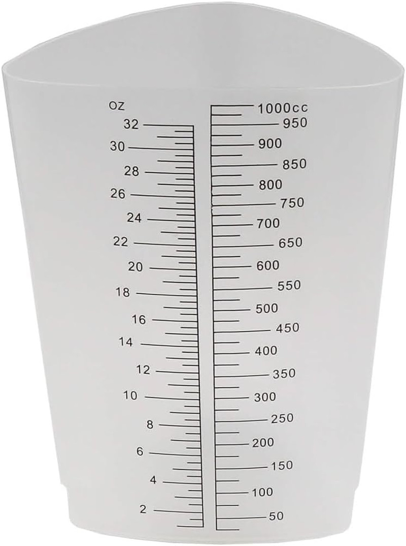32 Oz Graduated Plastic Triangular Container Three-Sided Beaker for Measuring