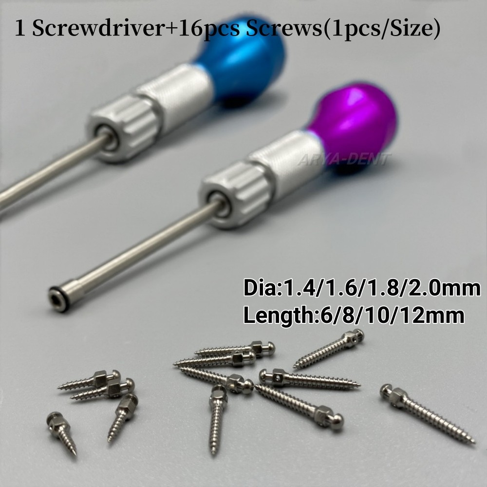 Dental Orthodontic Titanium Micro Mini Screws Implant Self-Drilling Screwdriver