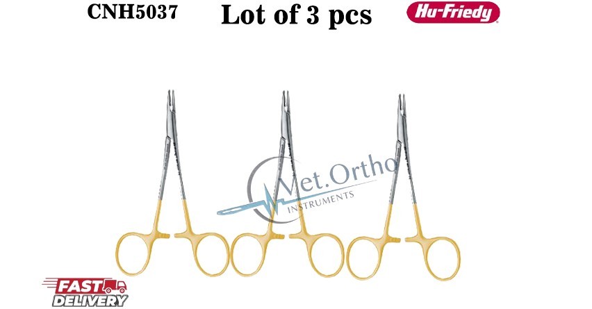 3X HU Friedy NH5037 Halsey Perma Sharp™ Needle Holder, 13 cm (5″)