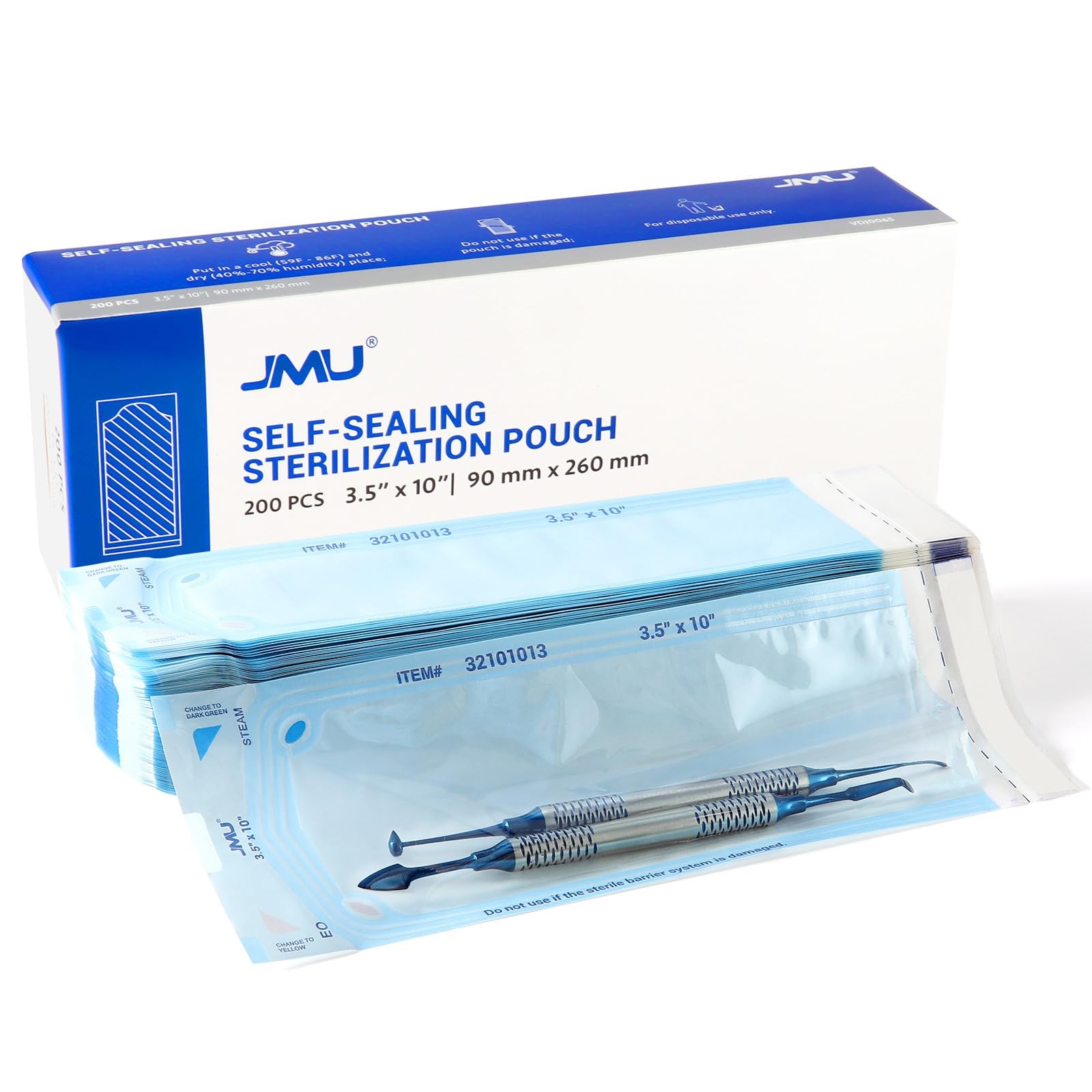 JMU Self Seal Sterilization Pouches 3.5″ x 10″, Bags x 10″