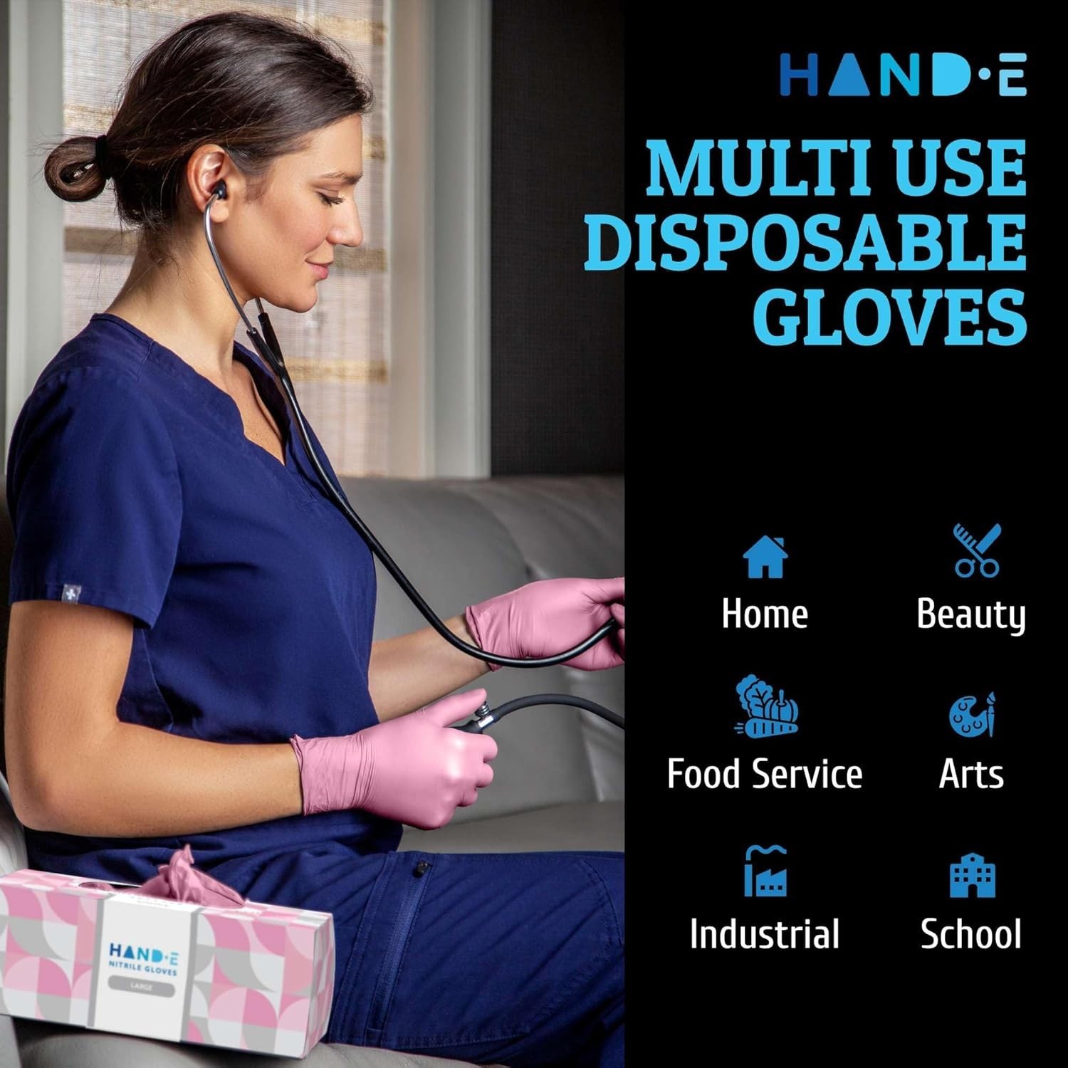 Waterproof Pink Nitrile Disposable Gloves – Perfect for Esthetician and Cleaning