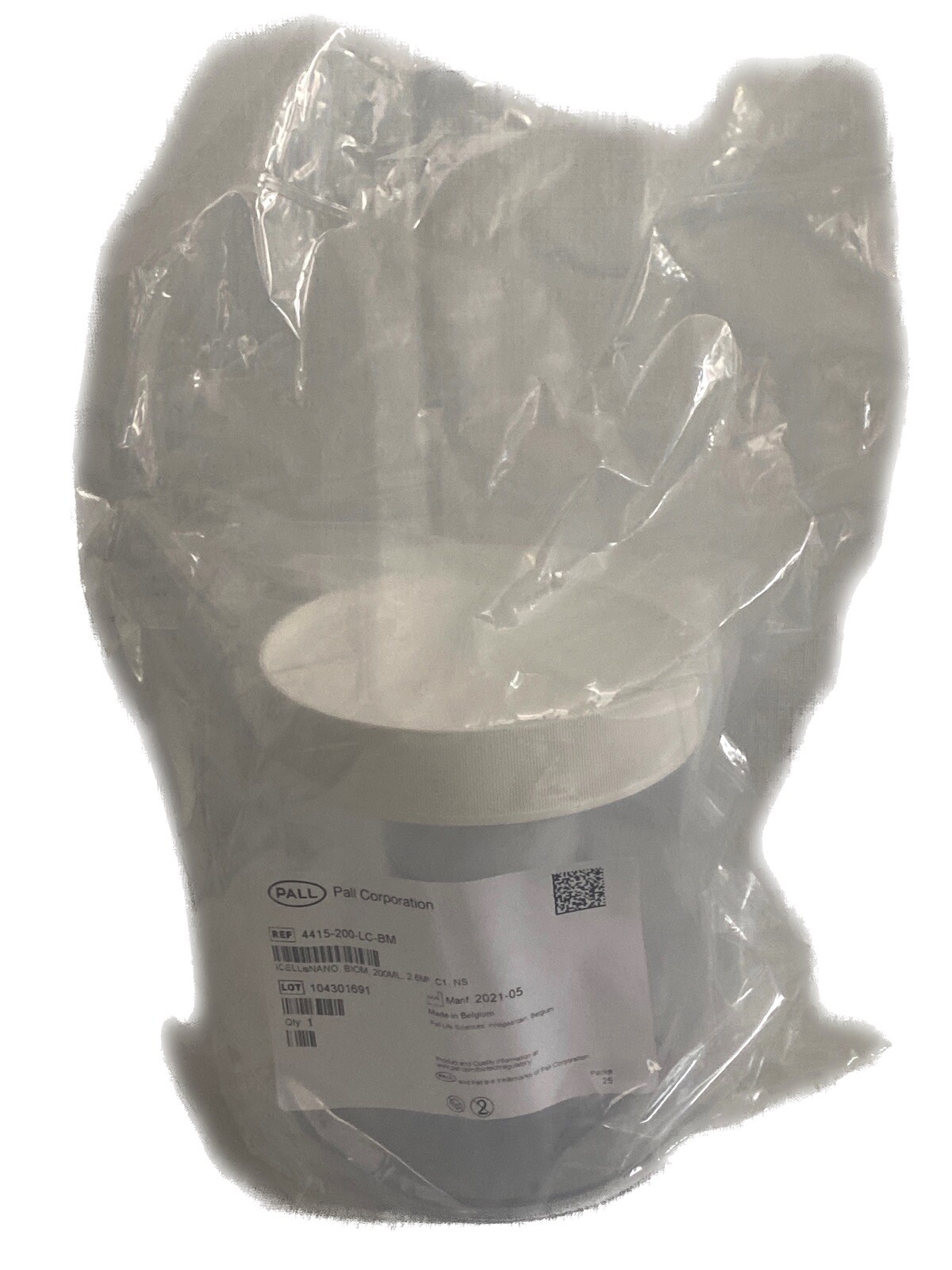 PALL iCELLis Nano Bioreactor Vessel 200mL 2.6m2 C1 Biomass Compatible 4415200LC