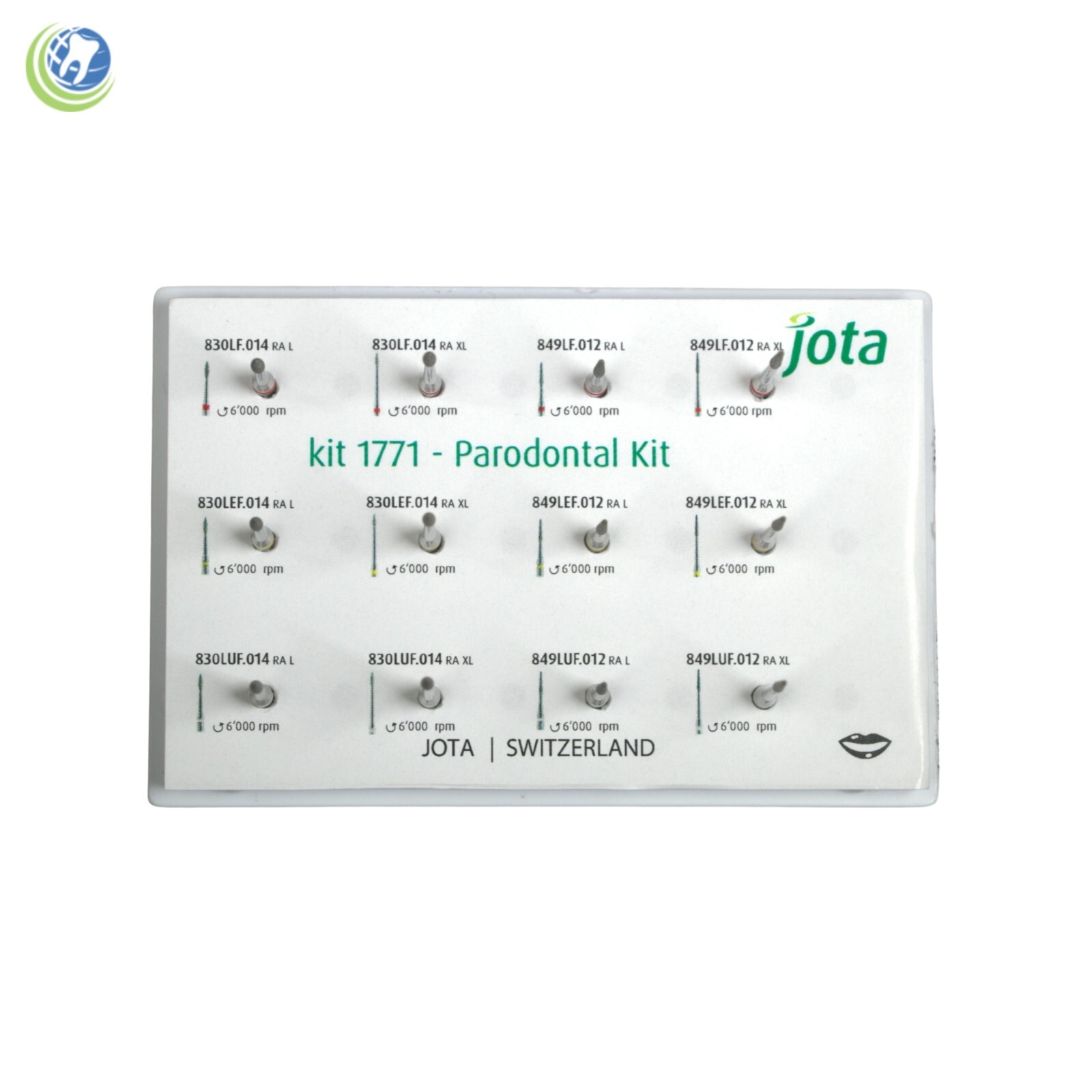 Jota 1771 Dental Diamond Burs Periodontal Kit – 12 Pcs. Odontoplasty & Root Plan