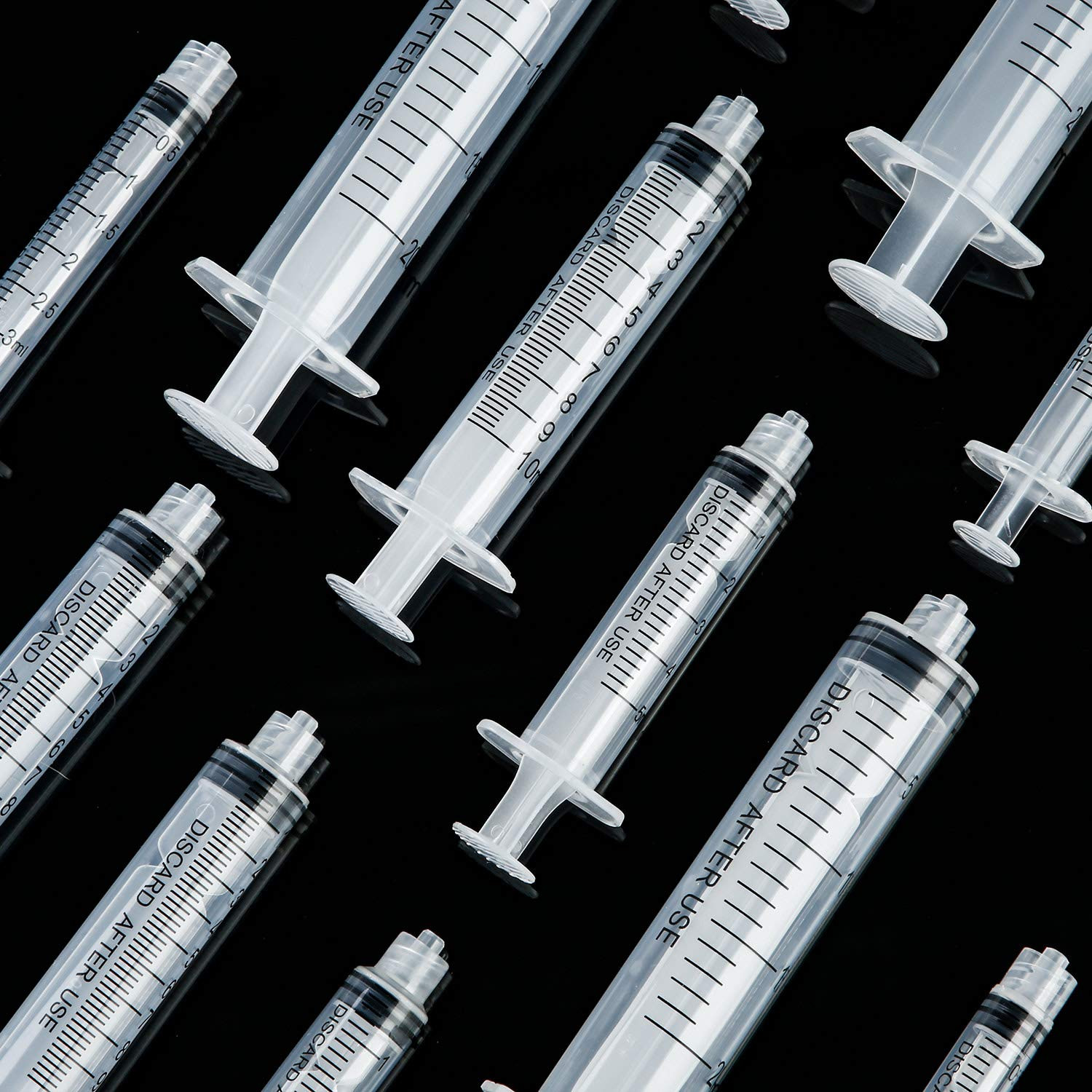 Tecunite 20 Pack Syringe without Needle, Plastic Curved Syringes for Epoxy Resin