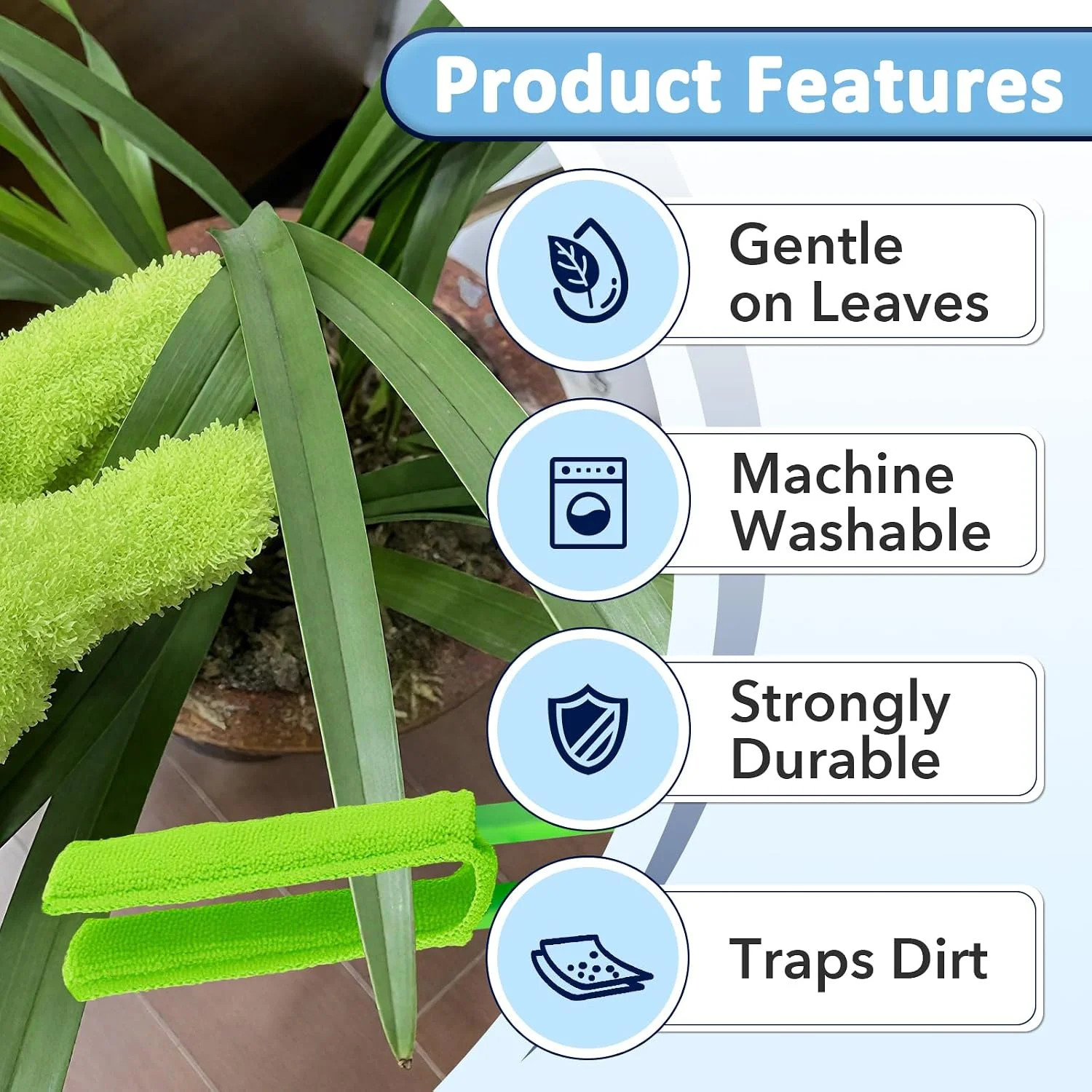 4 PCS Plants Cleaning Set, Include 2 PCS Microfiber Gloves for Plant Dusting, 1
