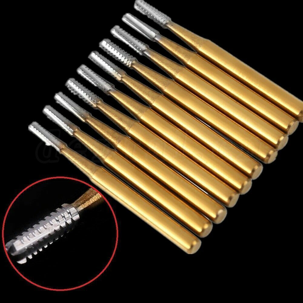 1-10 Box Dental Tungsten Steel Carbide Bur Crown Cutting Burs FG-1957 1.0*19mm