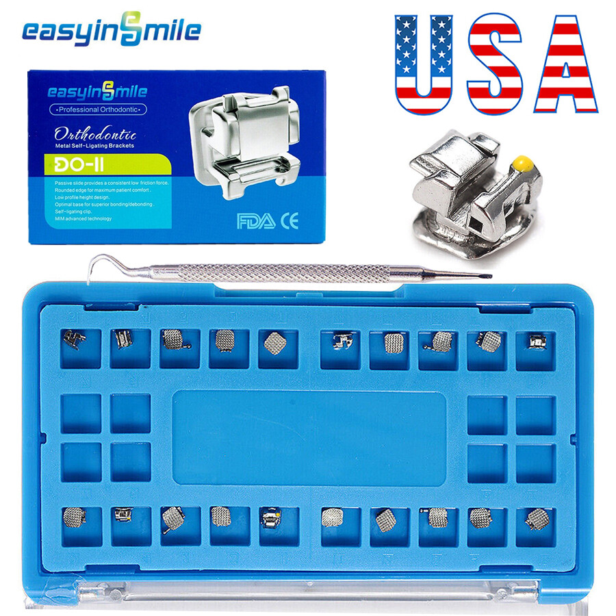 1X EASYINSMILE Dental Self-ligating Metal Brackets Brace Orthodontic ROTH/MBT022