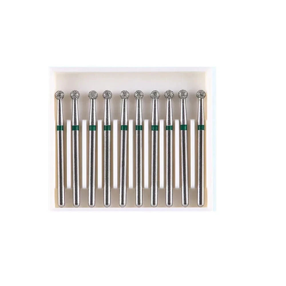 10 Pcs/Box Dental Surgical Diamond FG 1.6mm Burs Ball Round High Speed Handpiece
