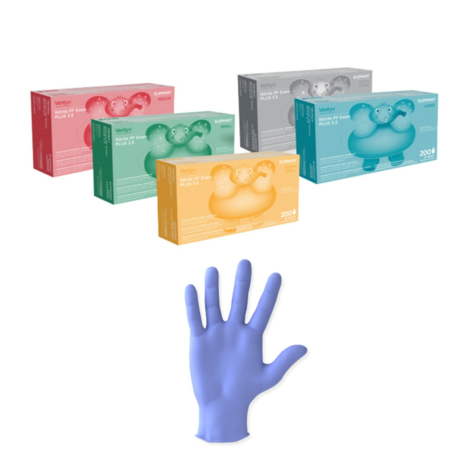 ELEPHANT NITRILE EXAM GLOVES POWDER-FREE 3.5 Mil (200 Count)