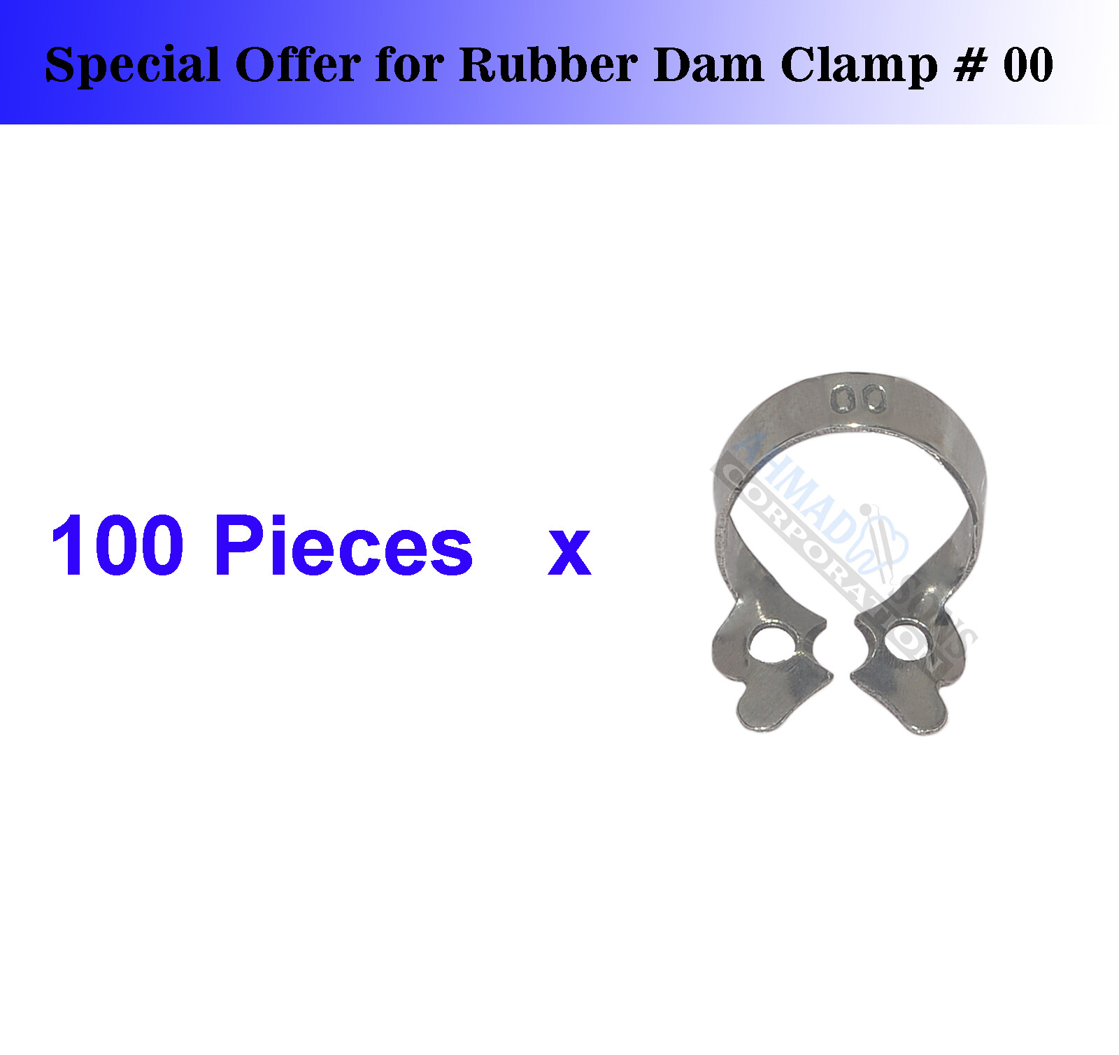 100 PCS Dental Rubber Dam Clamps Endodontics Ivory Retractors Premolar Teeth CE