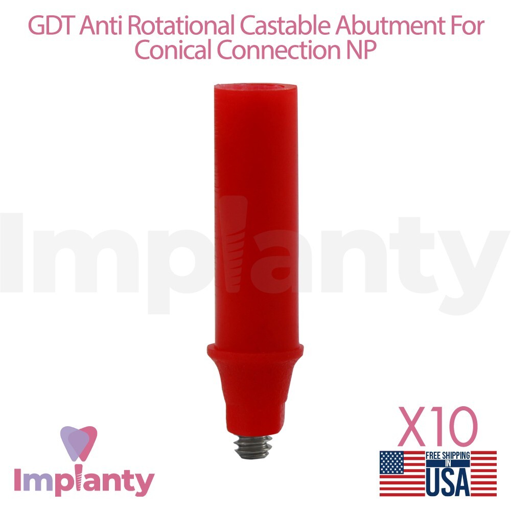 10x Dental Anti Rotational Plastic Sleeve NP Conical Connection Hex 2.25mm Lab