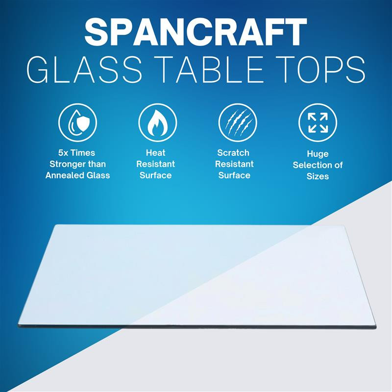 20″ x 50″ Rectangle Tempered Glass Table Top 3/8″ Thick Flat Polish Edge and