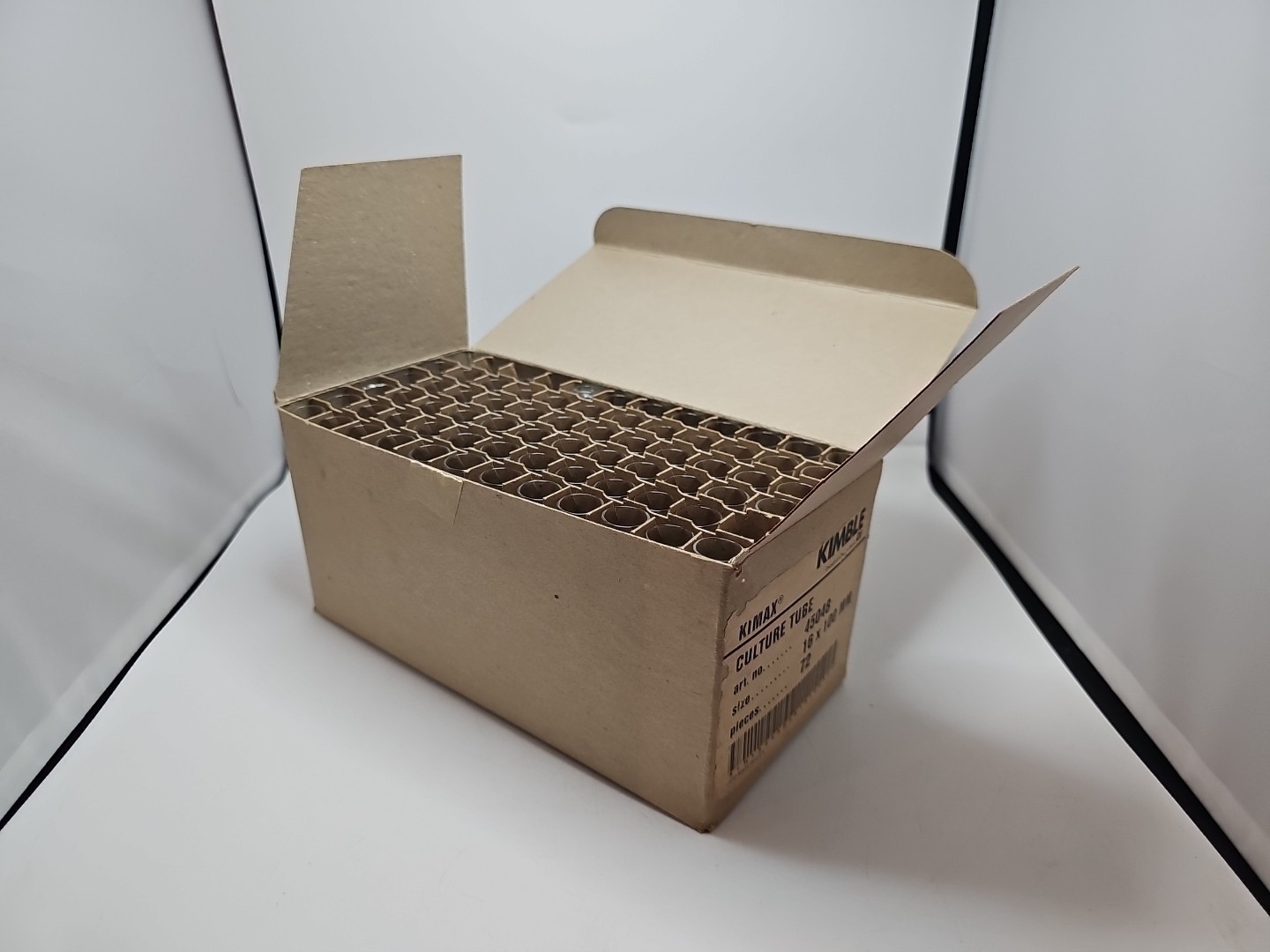 Kimble glass kimax culture tube 45048 65 pieces in box 16x100mm old stock