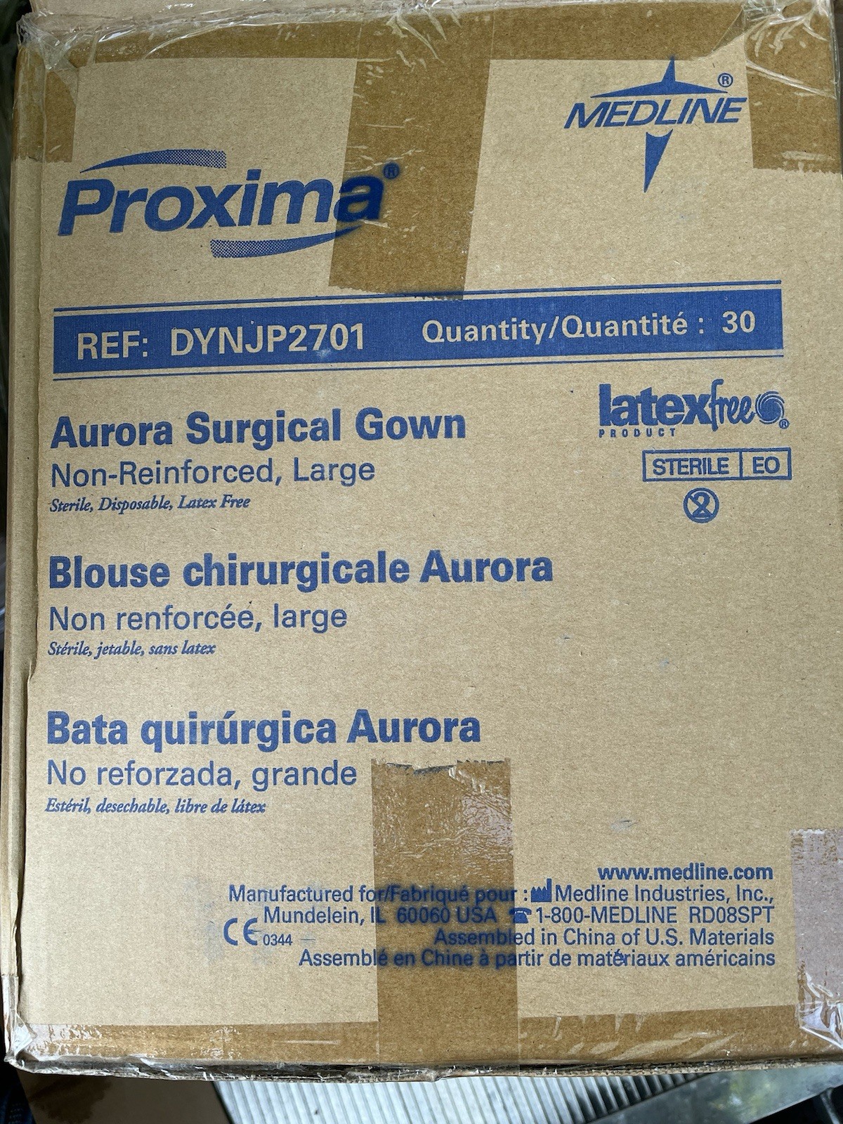 Medline Proxima Aurora Surgical Gown Large Size Level 3 DYNJP2701