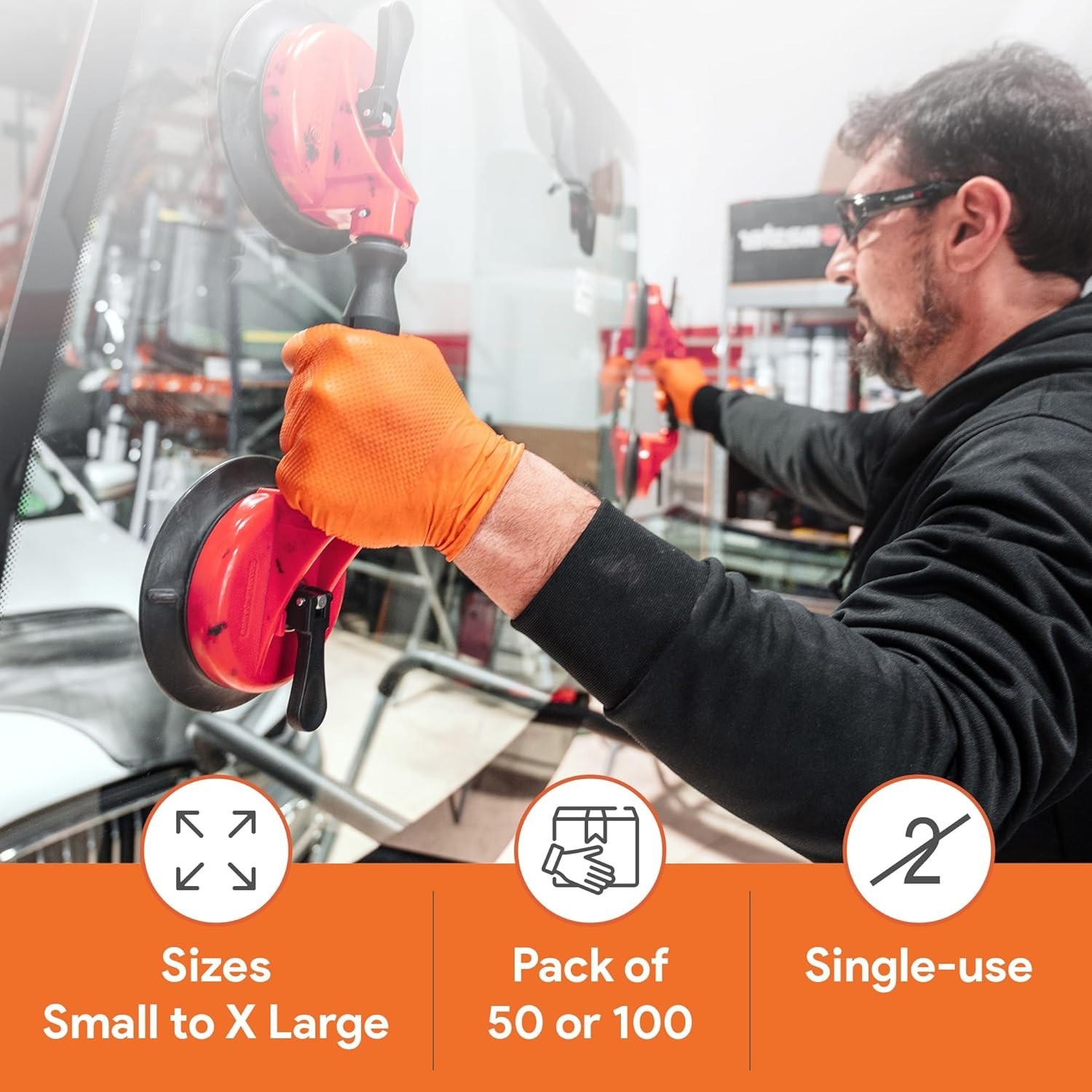 Versatile 8 Mil Nitrile Disposable Gloves with Diamond Grip – Safety in 50 Pack
