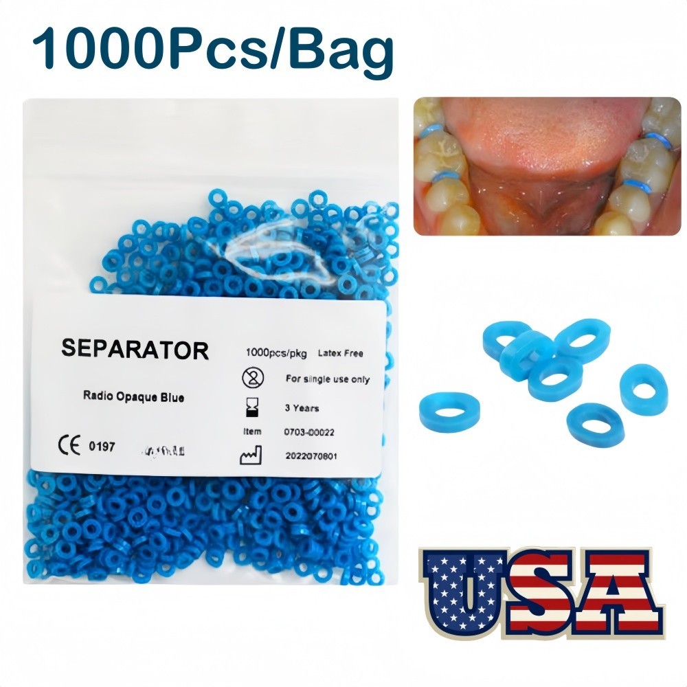 1000pcs Dental Orthodontic Separators Spacers Elastic Ties Gap Bands Non-latex