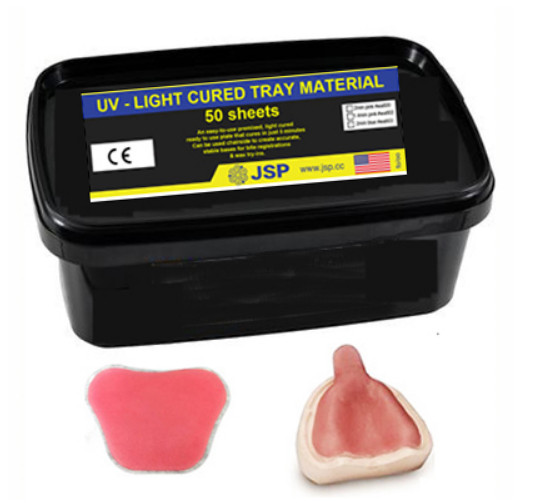 Dental Light Cure Custom Tray Material, Pink, 50pcs/Pk 2.0mm Thickness