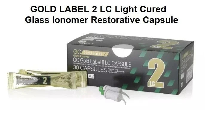 Dental GC FUJI 2 LC GOLD LABEL Light Cured GIC Restorative 30 Capsule Pack A2
