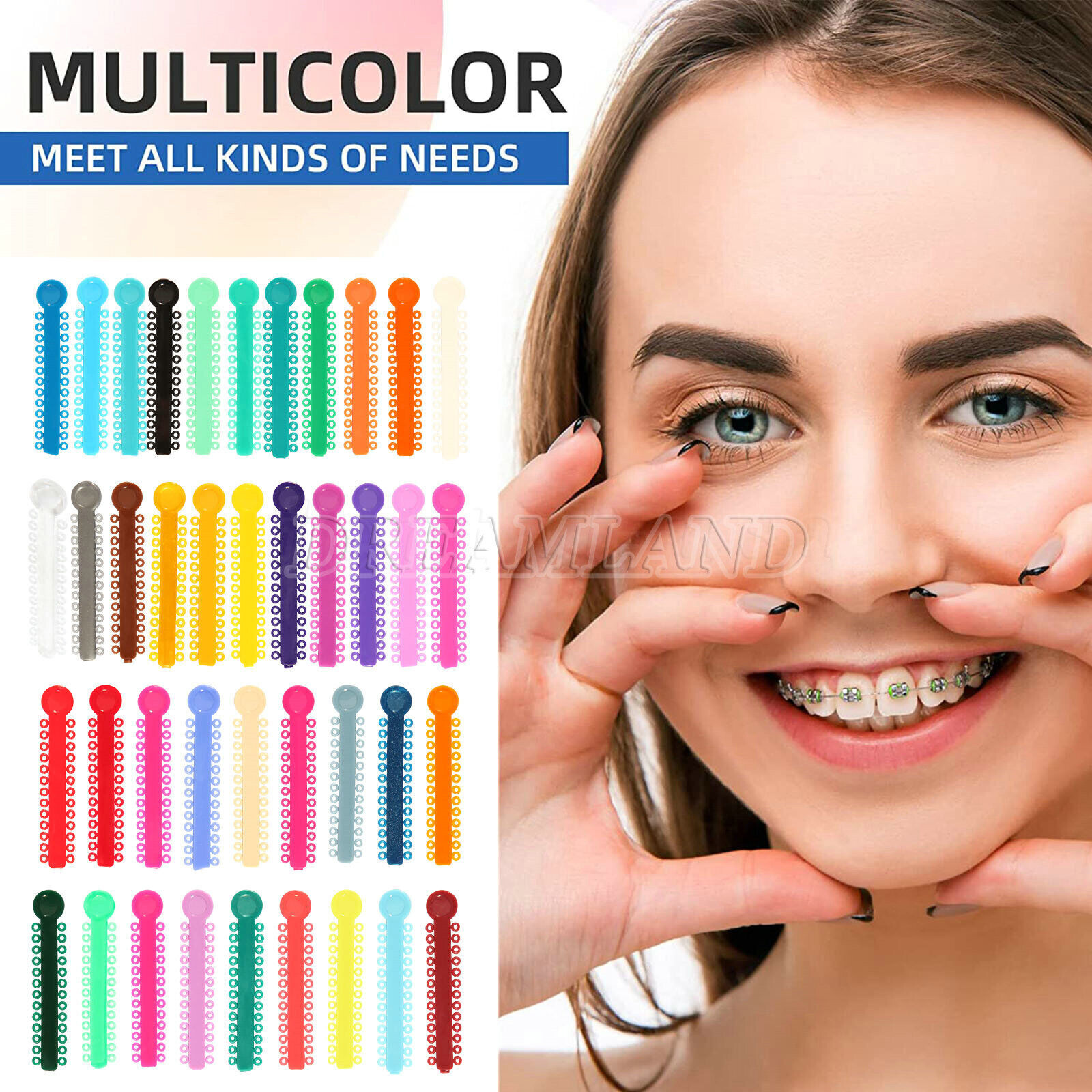 1 Pack Dental Orthodontics Elastic 1040 Pcs Ligature Ties For Choose 44 Colors