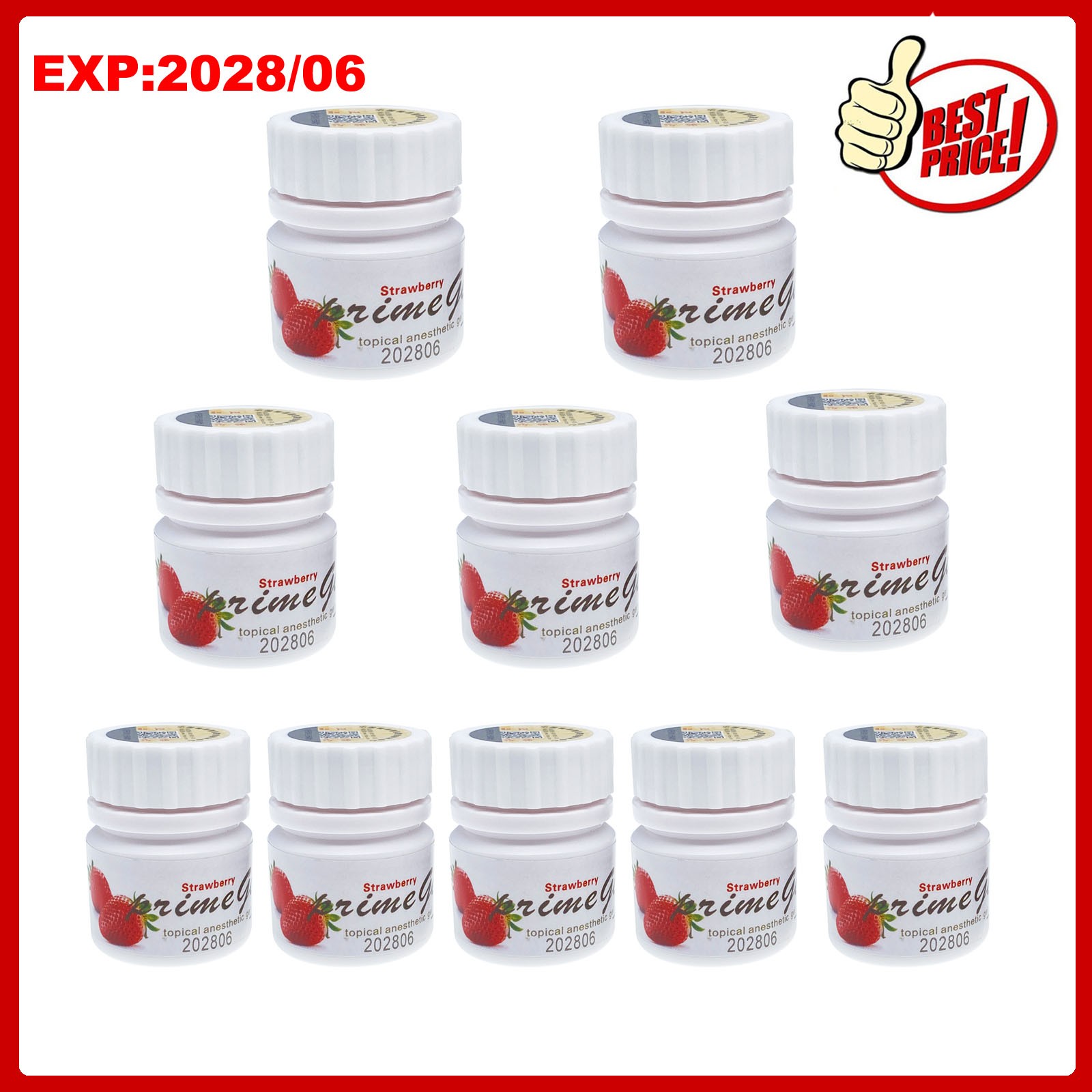 Dental Topical Anesthetic Gel 20% Benzocaine 1oz Jar Strawberry/Mint Exp 06/2029